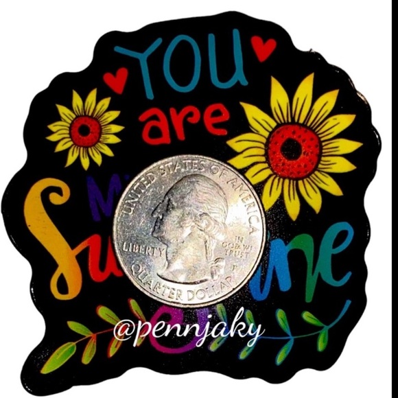 𝅺🌻2 for $9 or 4 for $15🌻 Pretty Sunflower 🌻 You are my sunshine decal - Picture 2 of 2
